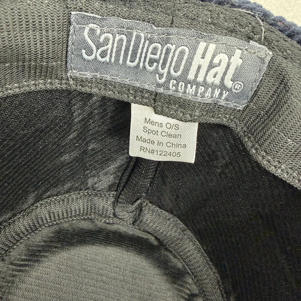 San Diego Hat Company Fedora Mens One Size Navy Blue Corduroy Trilby Hat